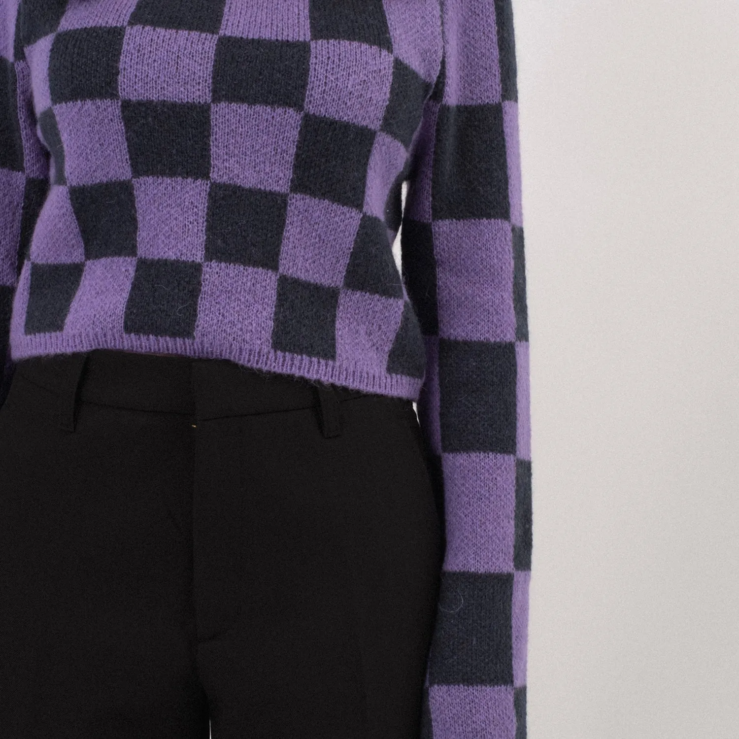 [STOCKHOLM (SURFBOARD) CLUB] W2000106 YOKO TOP _ PURPLE CHECK