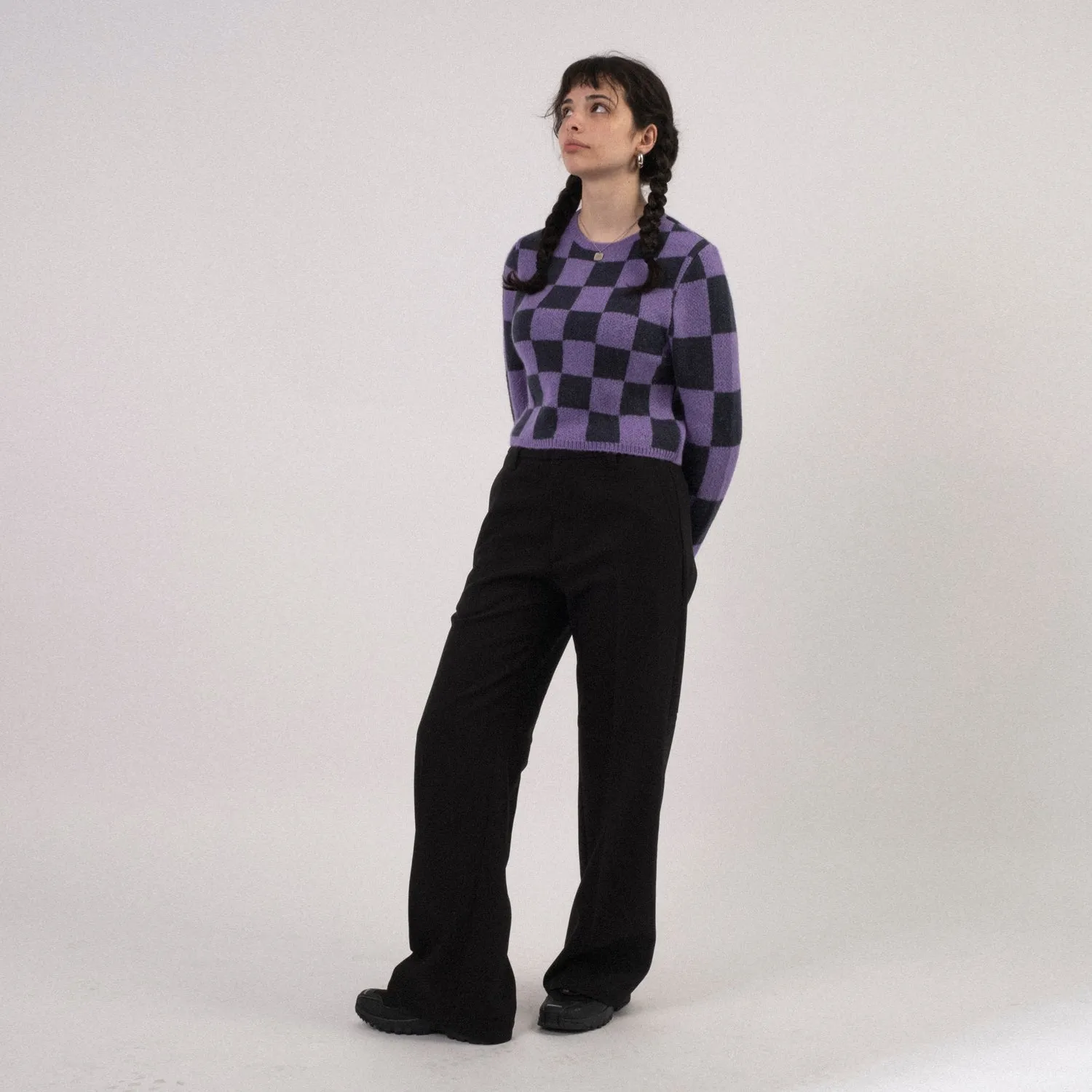 [STOCKHOLM (SURFBOARD) CLUB] W2000106 YOKO TOP _ PURPLE CHECK