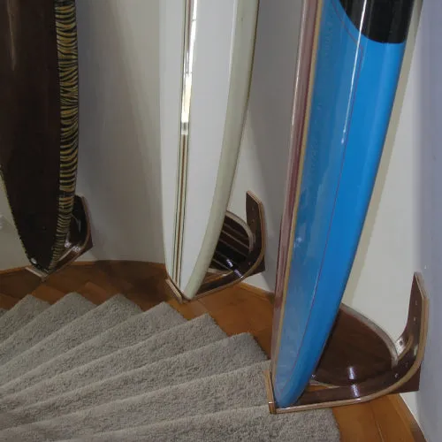 Surfboard Wall Rack VERTICAL Longboard - Hawaiian Gun Rack BLONDE