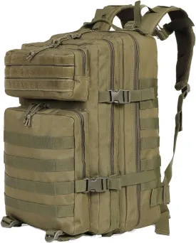 Tactical Backpack Military Hunting Gym Hiking Rucking Backpack with Weights Survival Rucksack Tool Motorcycle Accessories Fishing Camping Range Bag 50L for Men (Green)