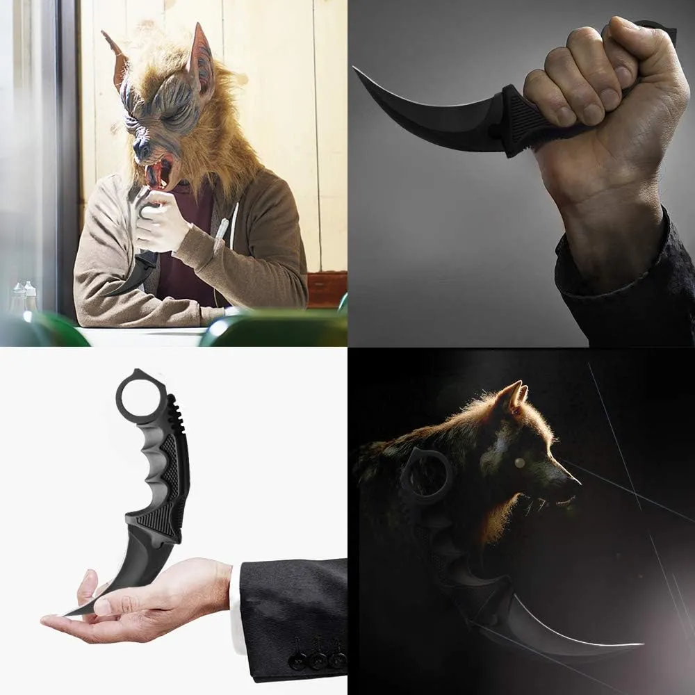 TOPOINT Karambit Knife, Stainless Steel Fixed Blade Knife with Sheath and Cord Knife CS-GO for Hunting Camping and Field Survival
