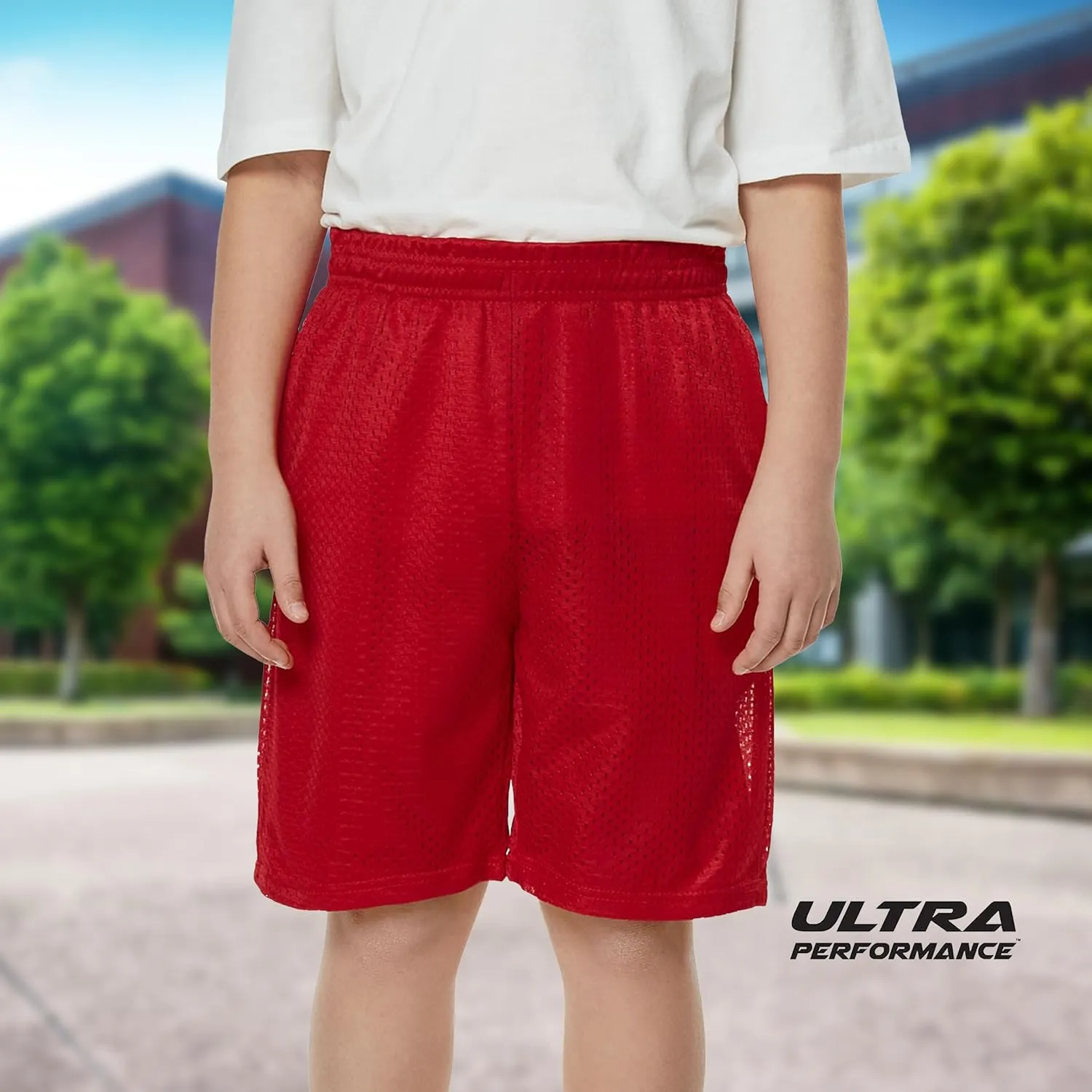 Ultra Performance Boy's Basketball Short's 3 Pack Mesh Athletic Shorts Youth Basketball Soccer & Gym Short for Active Boys