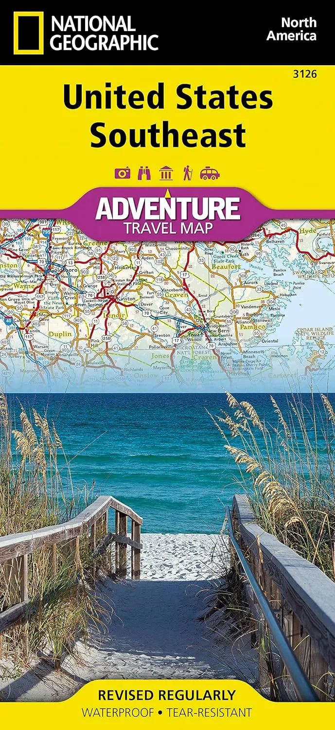 United States, Southeast Map (National Geographic Adventure Map, 3126) Map  Folded Map, January 1, 2024