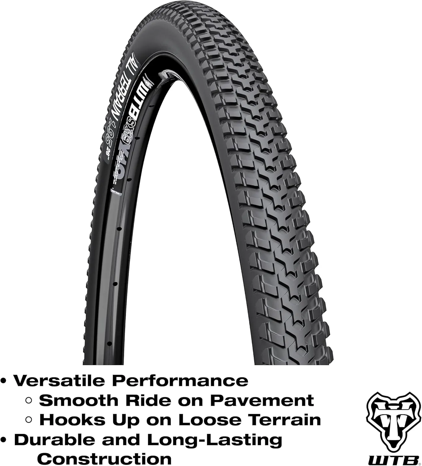 WTB All Terrain Urban Bike Tire, Wire Bead, Conquer City Streets and Beyond, Smooth & Efficient on Pavement, Grippy on Loose Terrain, Ideal for Commuting, Touring, and Urban Adventures