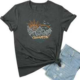 YITAN Women Adventure Tshirt Cute Graphic Tees