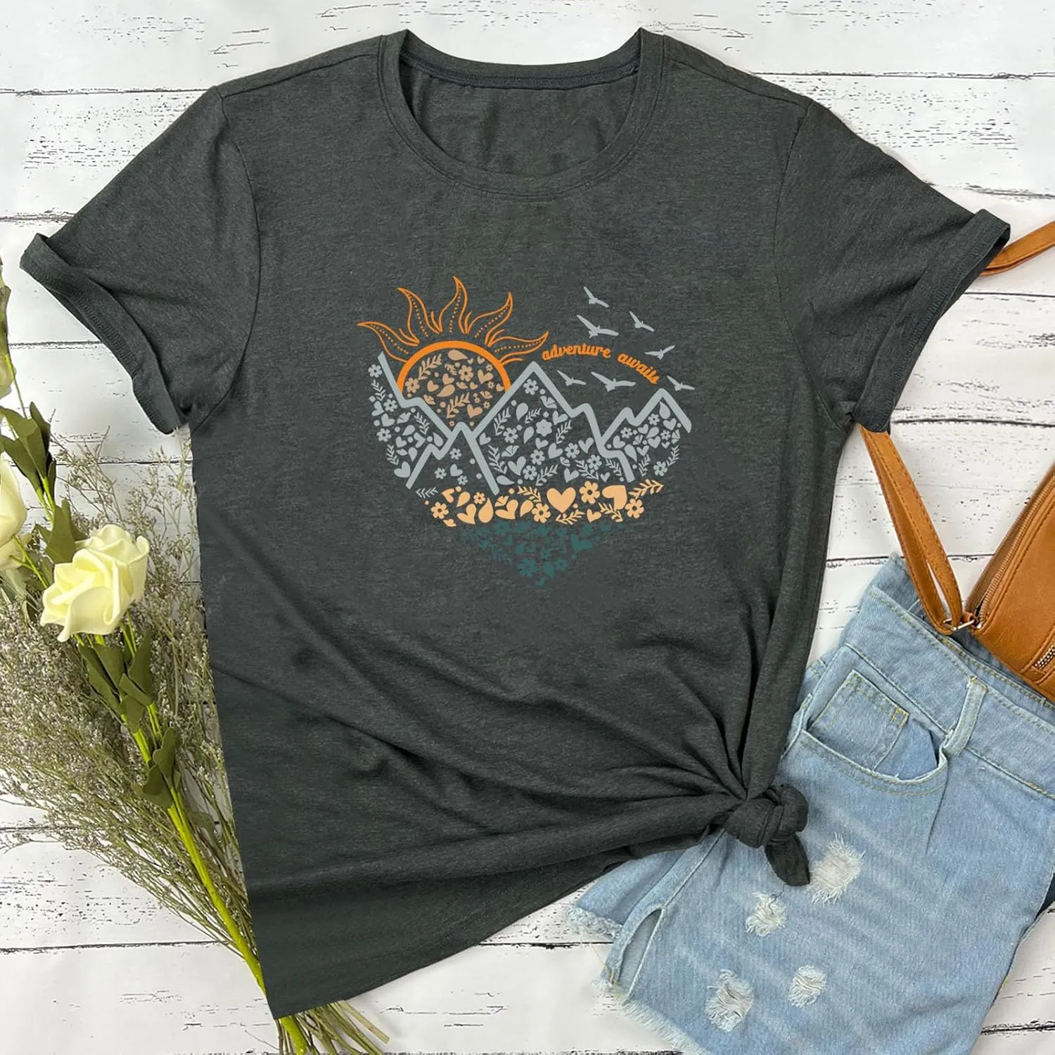 YITAN Women Adventure Tshirt Cute Graphic Tees