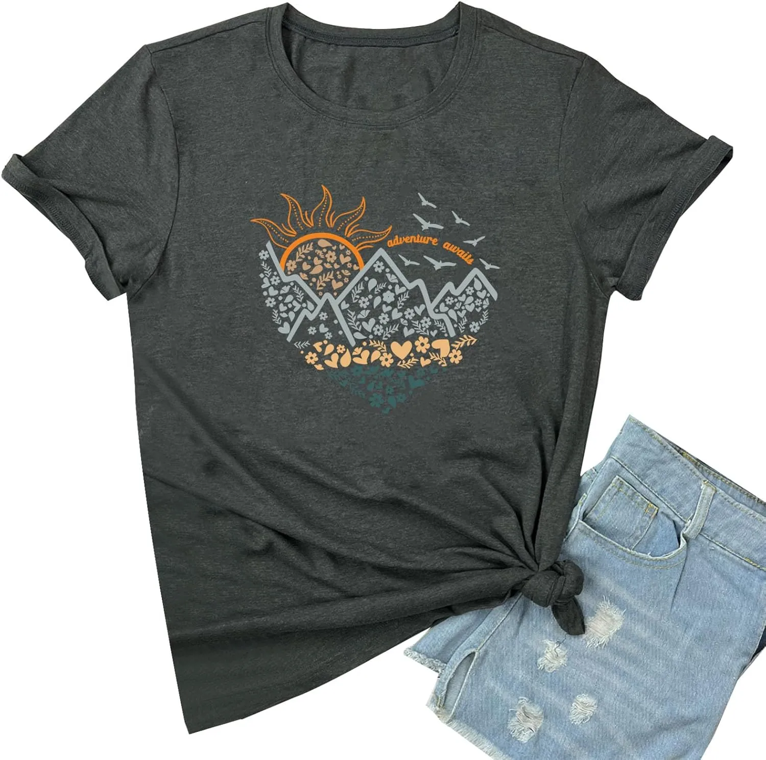 YITAN Women Adventure Tshirt Cute Graphic Tees